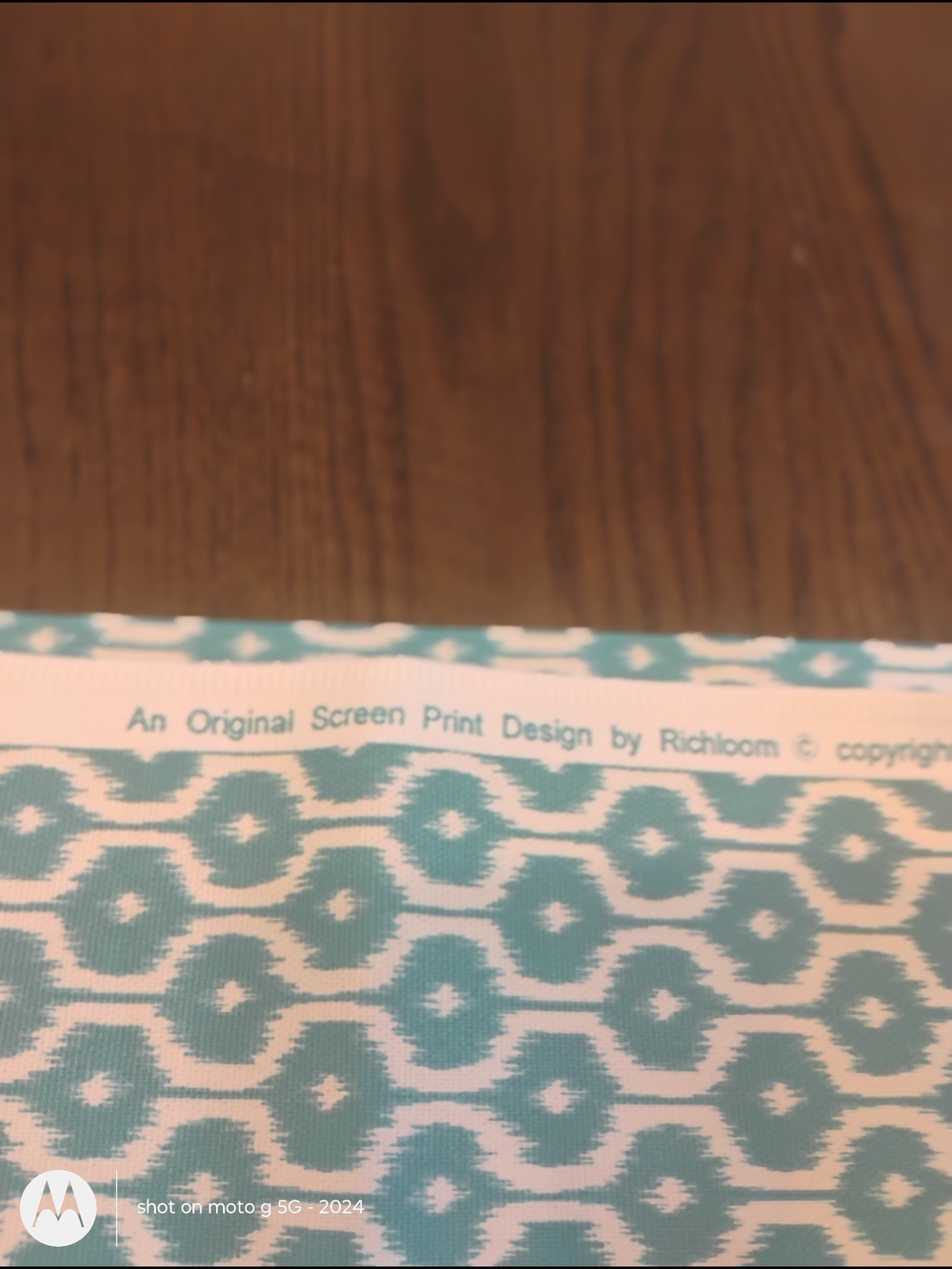 Teal Geometric Print Fabric